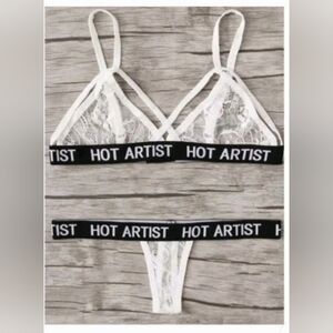 White Lace Bralette and Panty Set